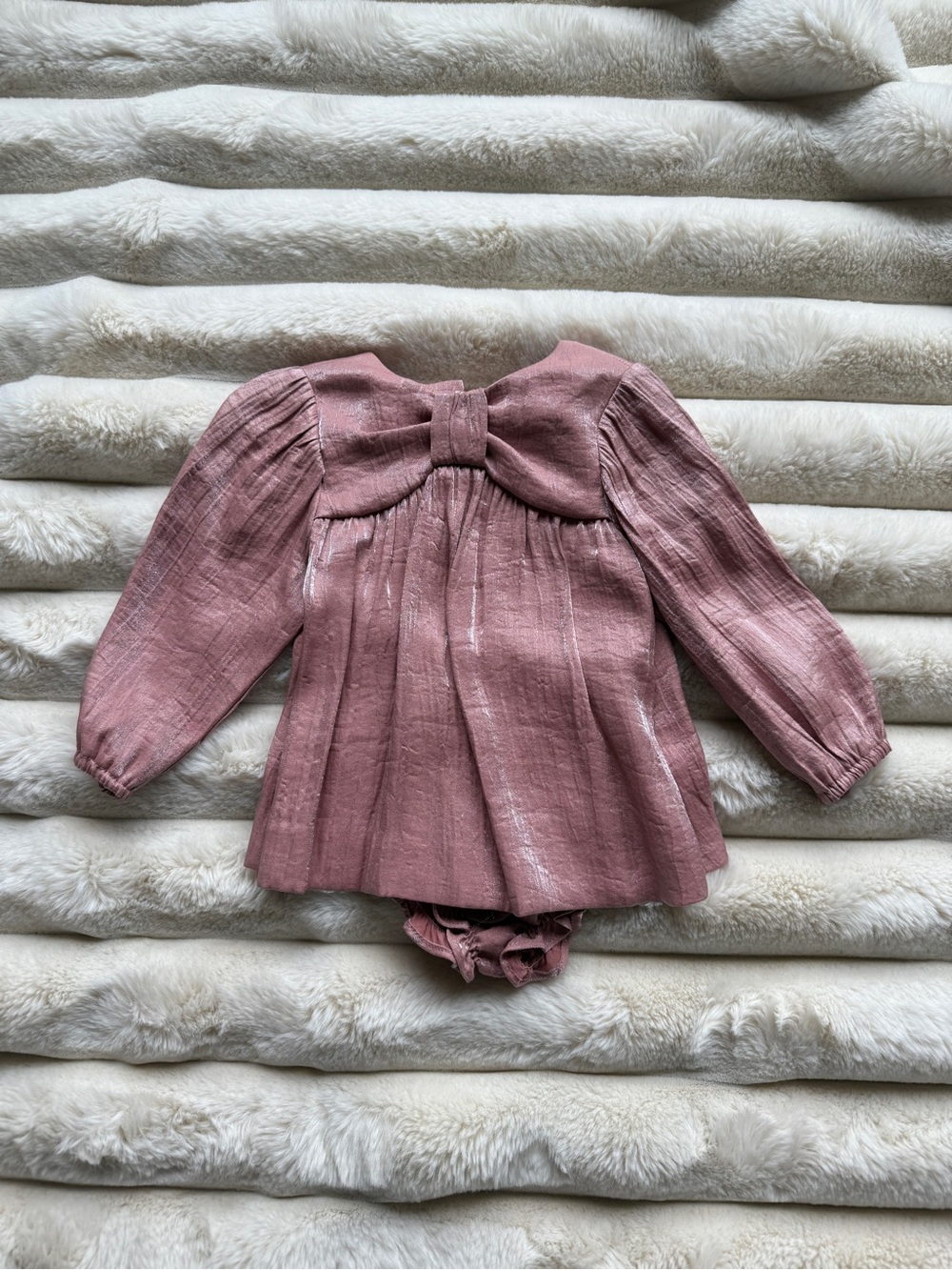 Zara Dusty Pink Bow Dress with Bloomers